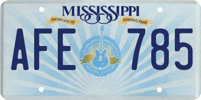 MS license plate AFE785