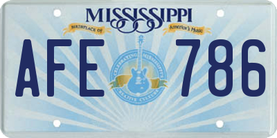 MS license plate AFE786