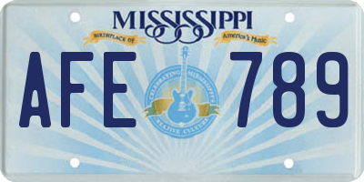 MS license plate AFE789