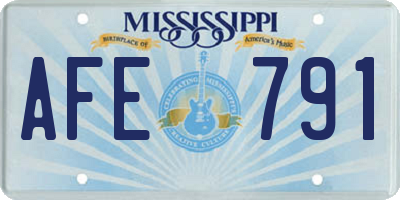 MS license plate AFE791