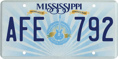 MS license plate AFE792