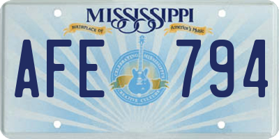 MS license plate AFE794