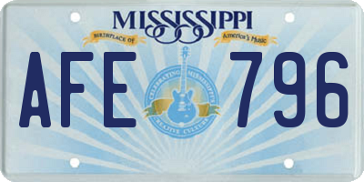 MS license plate AFE796