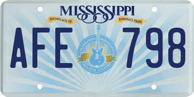 MS license plate AFE798