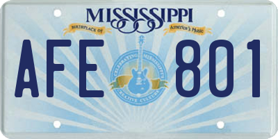 MS license plate AFE801