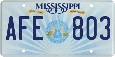 MS license plate AFE803