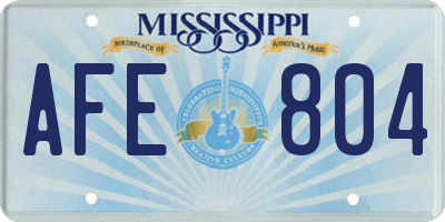 MS license plate AFE804