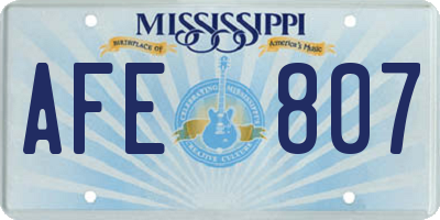 MS license plate AFE807