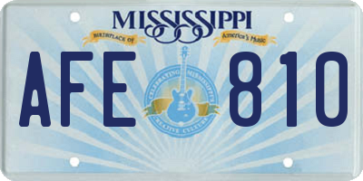 MS license plate AFE810