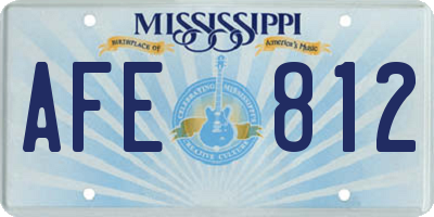 MS license plate AFE812