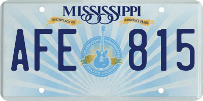 MS license plate AFE815