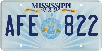 MS license plate AFE822