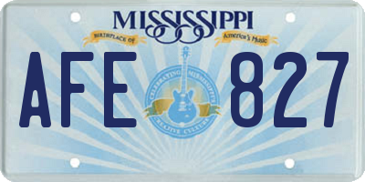 MS license plate AFE827