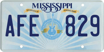 MS license plate AFE829