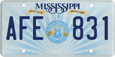 MS license plate AFE831