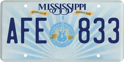 MS license plate AFE833