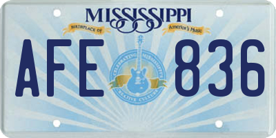 MS license plate AFE836