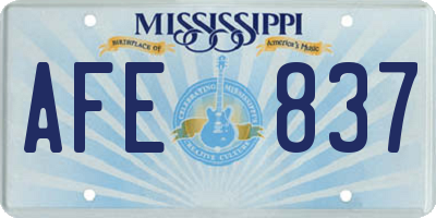 MS license plate AFE837