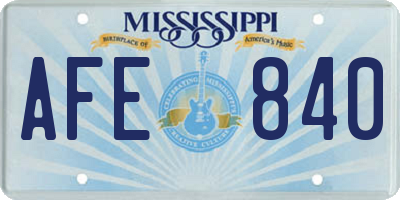 MS license plate AFE840