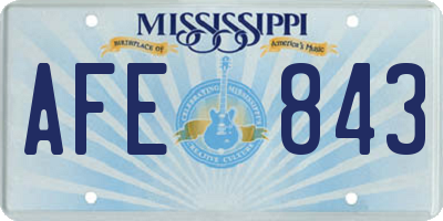 MS license plate AFE843