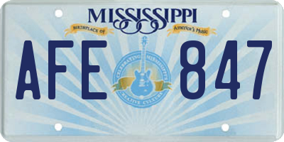 MS license plate AFE847