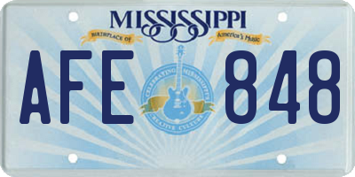 MS license plate AFE848
