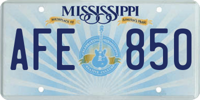 MS license plate AFE850