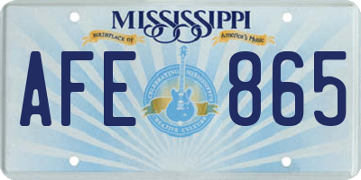 MS license plate AFE865