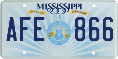 MS license plate AFE866
