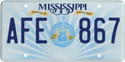 MS license plate AFE867