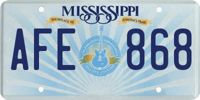 MS license plate AFE868