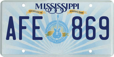 MS license plate AFE869