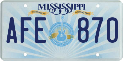 MS license plate AFE870