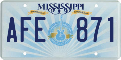 MS license plate AFE871