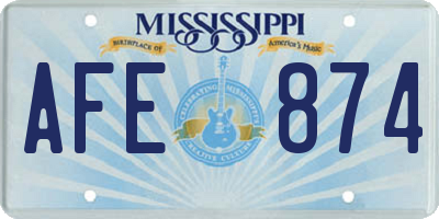 MS license plate AFE874