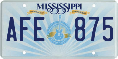MS license plate AFE875