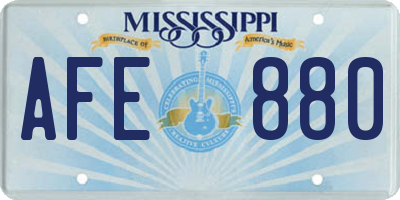MS license plate AFE880