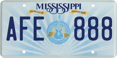 MS license plate AFE888