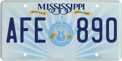MS license plate AFE890