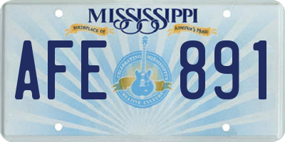 MS license plate AFE891