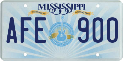 MS license plate AFE900