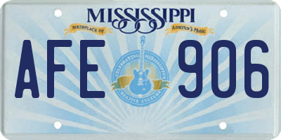 MS license plate AFE906
