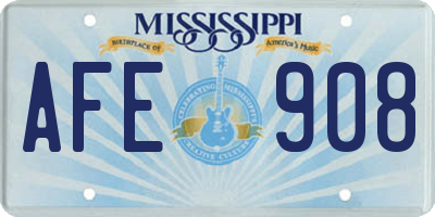 MS license plate AFE908
