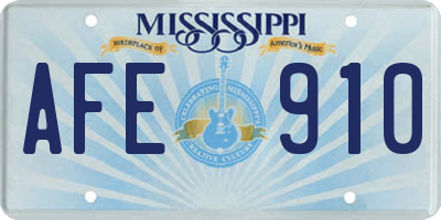 MS license plate AFE910