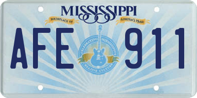 MS license plate AFE911