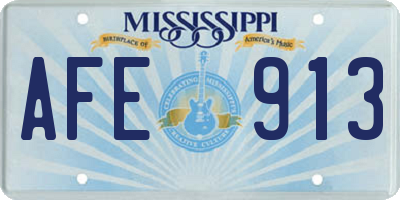 MS license plate AFE913