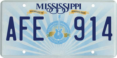 MS license plate AFE914