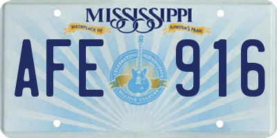 MS license plate AFE916