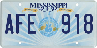 MS license plate AFE918