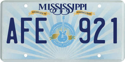 MS license plate AFE921